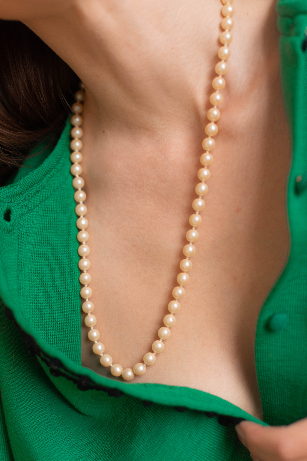 Anita is Vintage Single Pearl Necklace