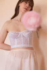 Anita is Vintage White Lace Bustier